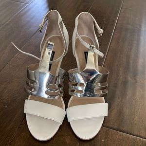 White t strap dressy sandals